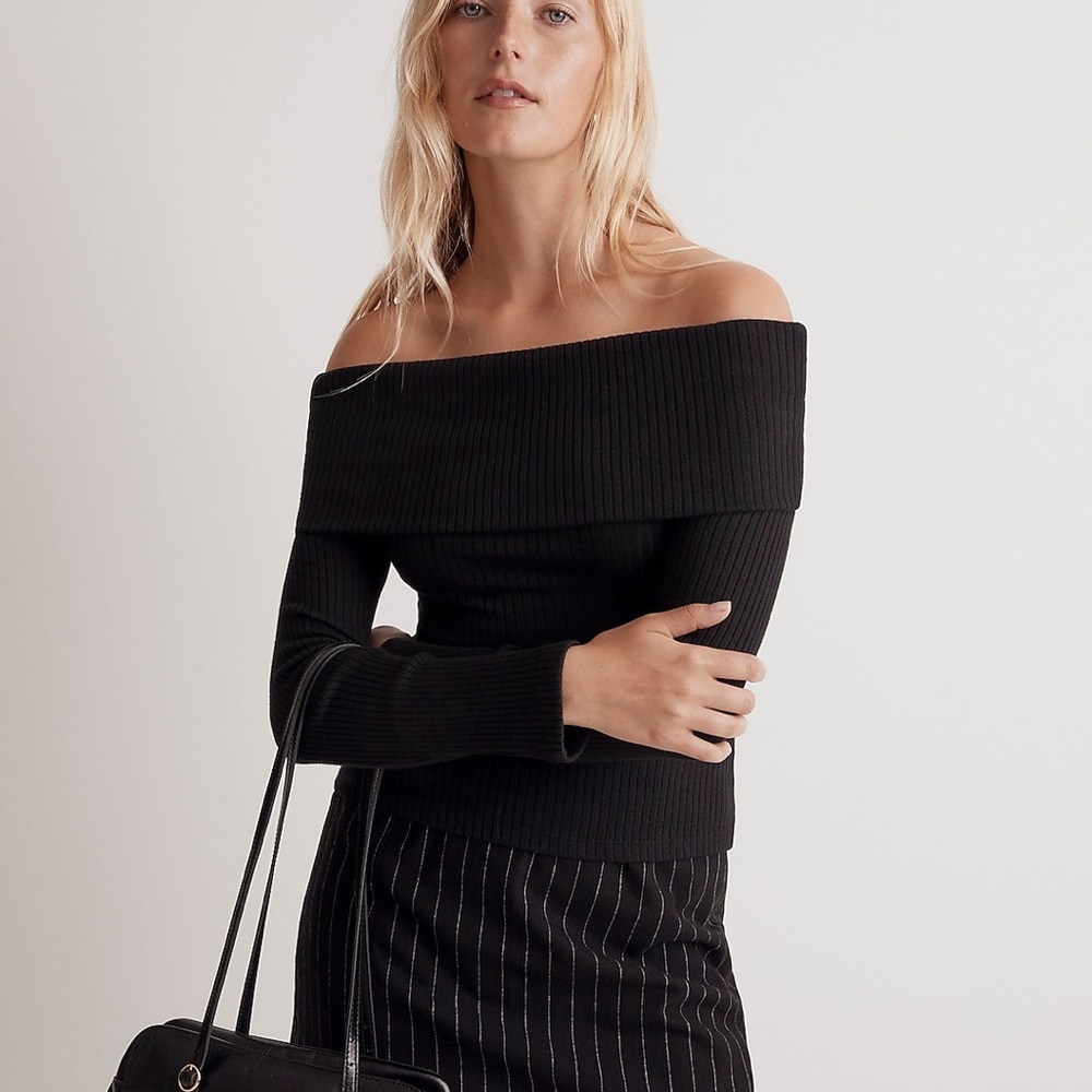 Madewell black off the shoulder sweater Sz S